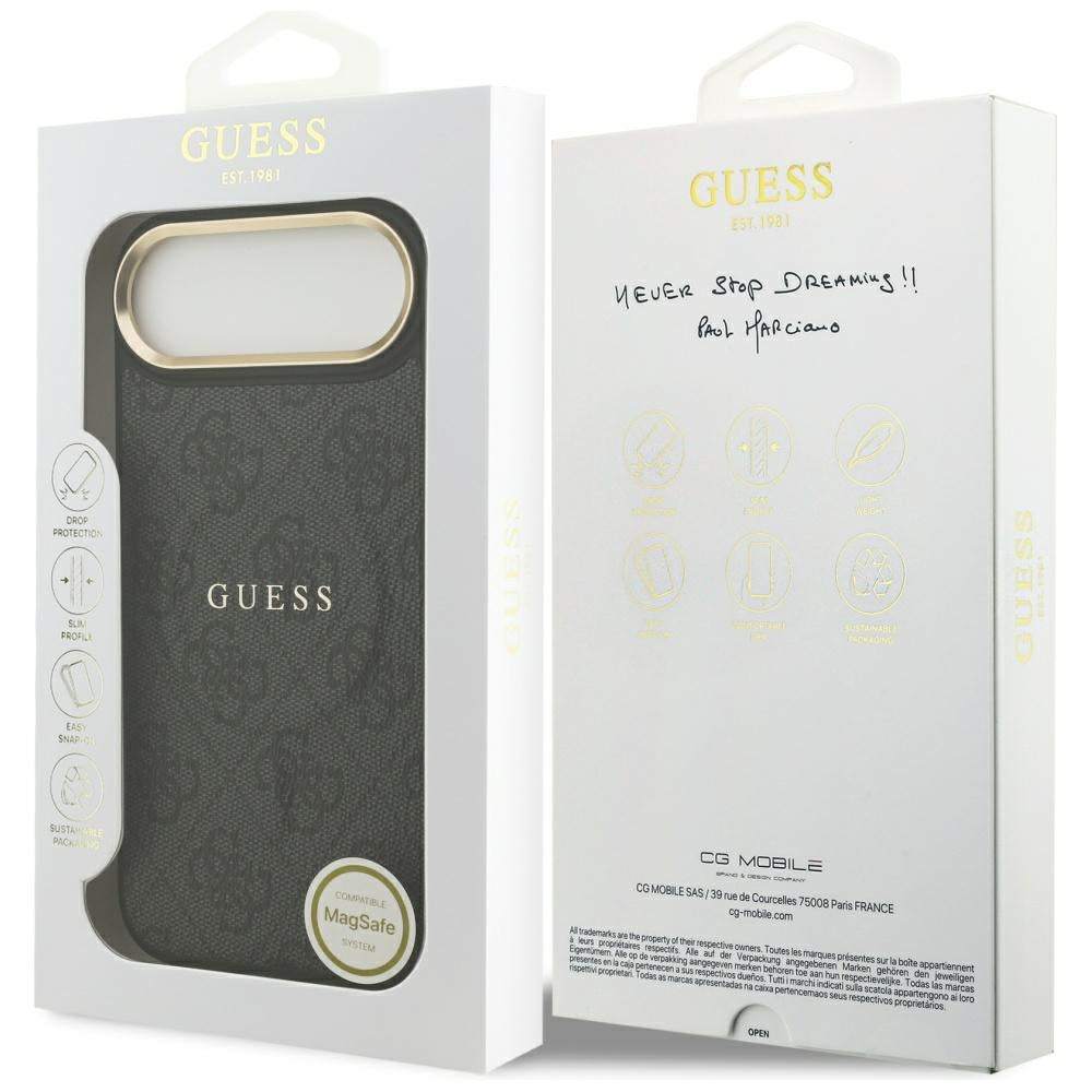 MagSafe hoesje voor Apple iPhone 17 Air, Guess, 4G Classic, Zwart