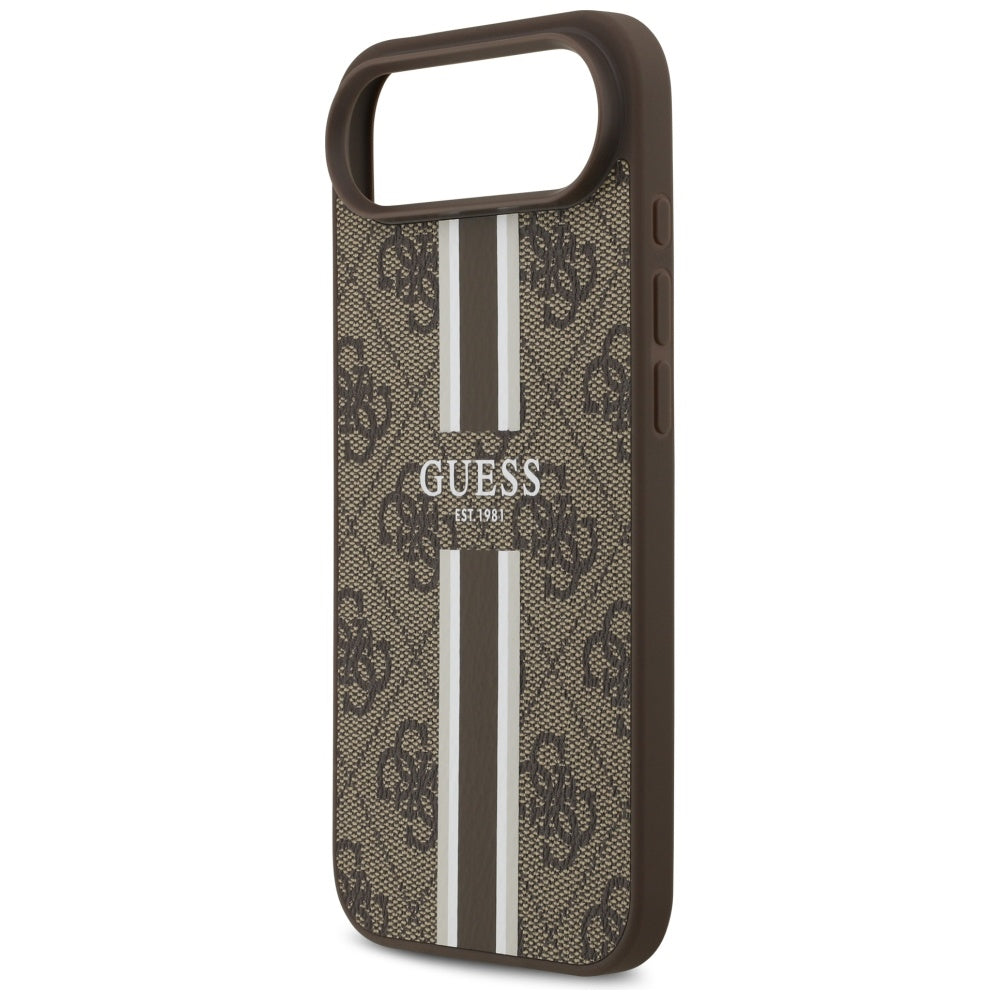 MagSafe hoesje voor Apple iPhone 17 Air, Guess, 4G Printed Stripes, Bruin