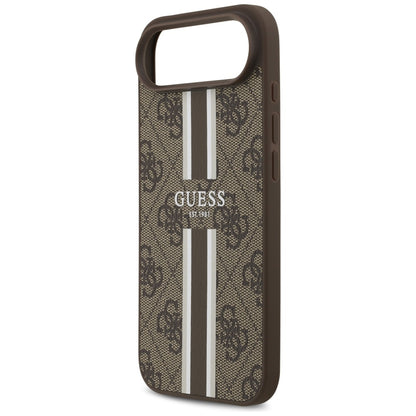 MagSafe hoesje voor Apple iPhone 17 Air, Guess, 4G Printed Stripes, Bruin