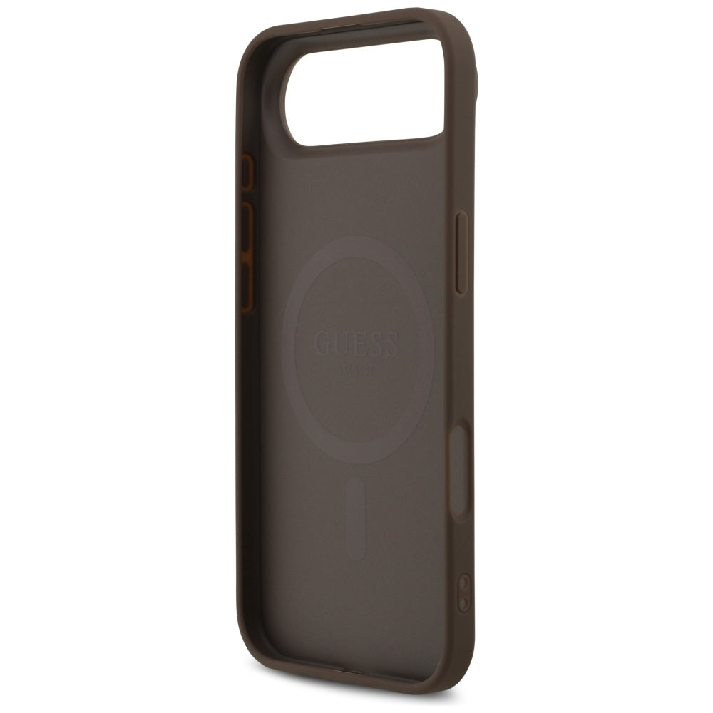 MagSafe hoesje voor Apple iPhone 17 Air, Guess, 4G Printed Stripes, Bruin