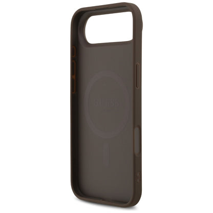 MagSafe hoesje voor Apple iPhone 17 Air, Guess, 4G Printed Stripes, Bruin