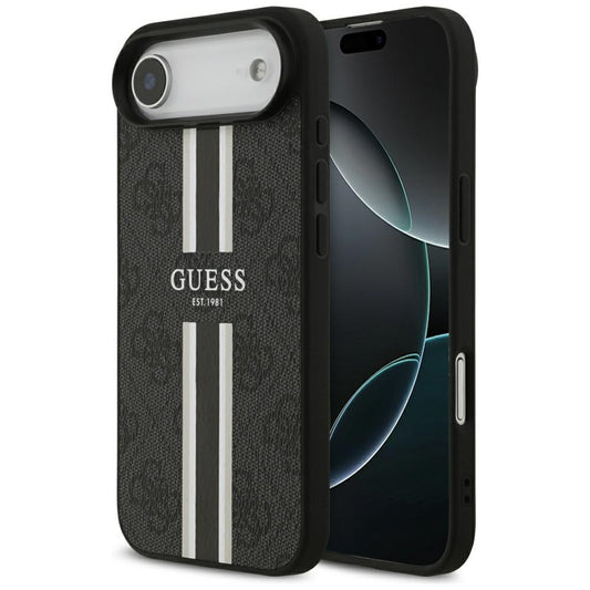 MagSafe hoesje voor Apple iPhone 17 Air, Guess, 4G Printed Stripes, Zwart