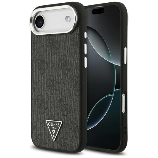 MagSafe hoesje voor Apple iPhone 17 Air, Guess, 4G Triangle Logo, Zwart Zilver