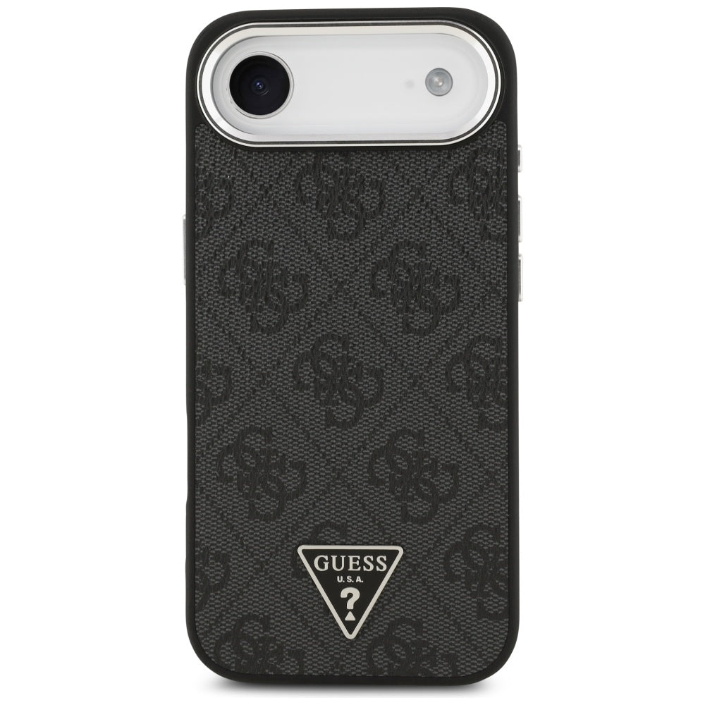MagSafe hoesje voor Apple iPhone 17 Air, Guess, 4G Triangle Logo, Zwart Zilver