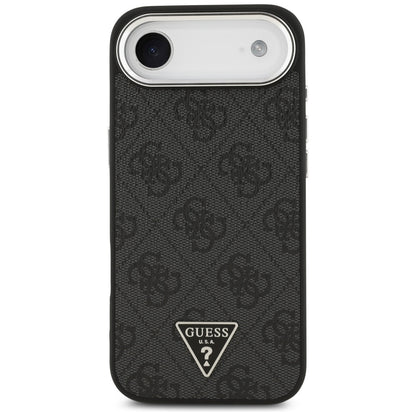 MagSafe hoesje voor Apple iPhone 17 Air, Guess, 4G Triangle Logo, Zwart Zilver