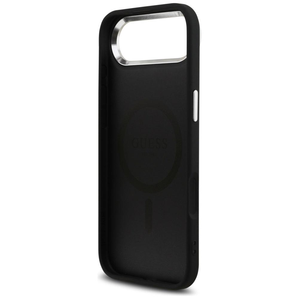 MagSafe hoesje voor Apple iPhone 17 Air, Guess, 4G Triangle Logo, Zwart Zilver