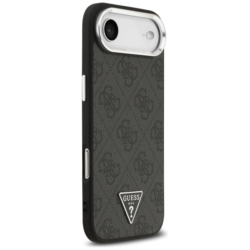 MagSafe hoesje voor Apple iPhone 17 Air, Guess, 4G Triangle Logo, Zwart Zilver