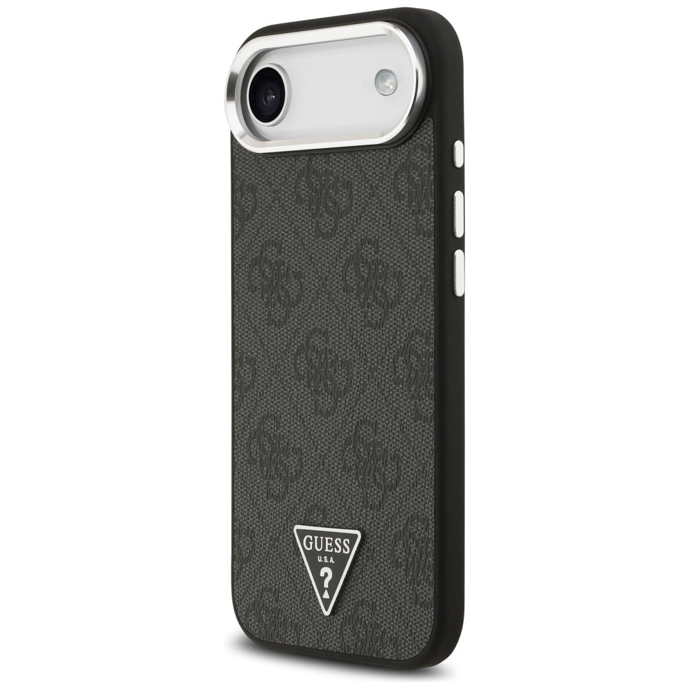 MagSafe hoesje voor Apple iPhone 17 Air, Guess, 4G Triangle Logo, Zwart Zilver