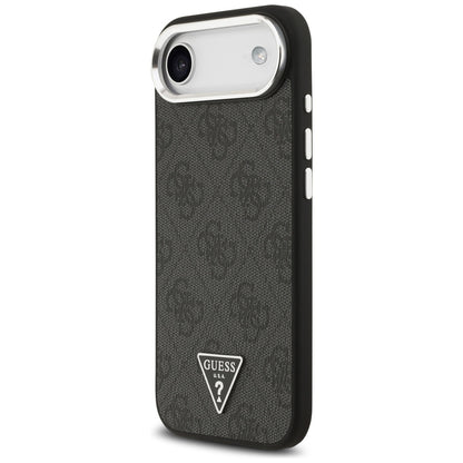 MagSafe hoesje voor Apple iPhone 17 Air, Guess, 4G Triangle Logo, Zwart Zilver