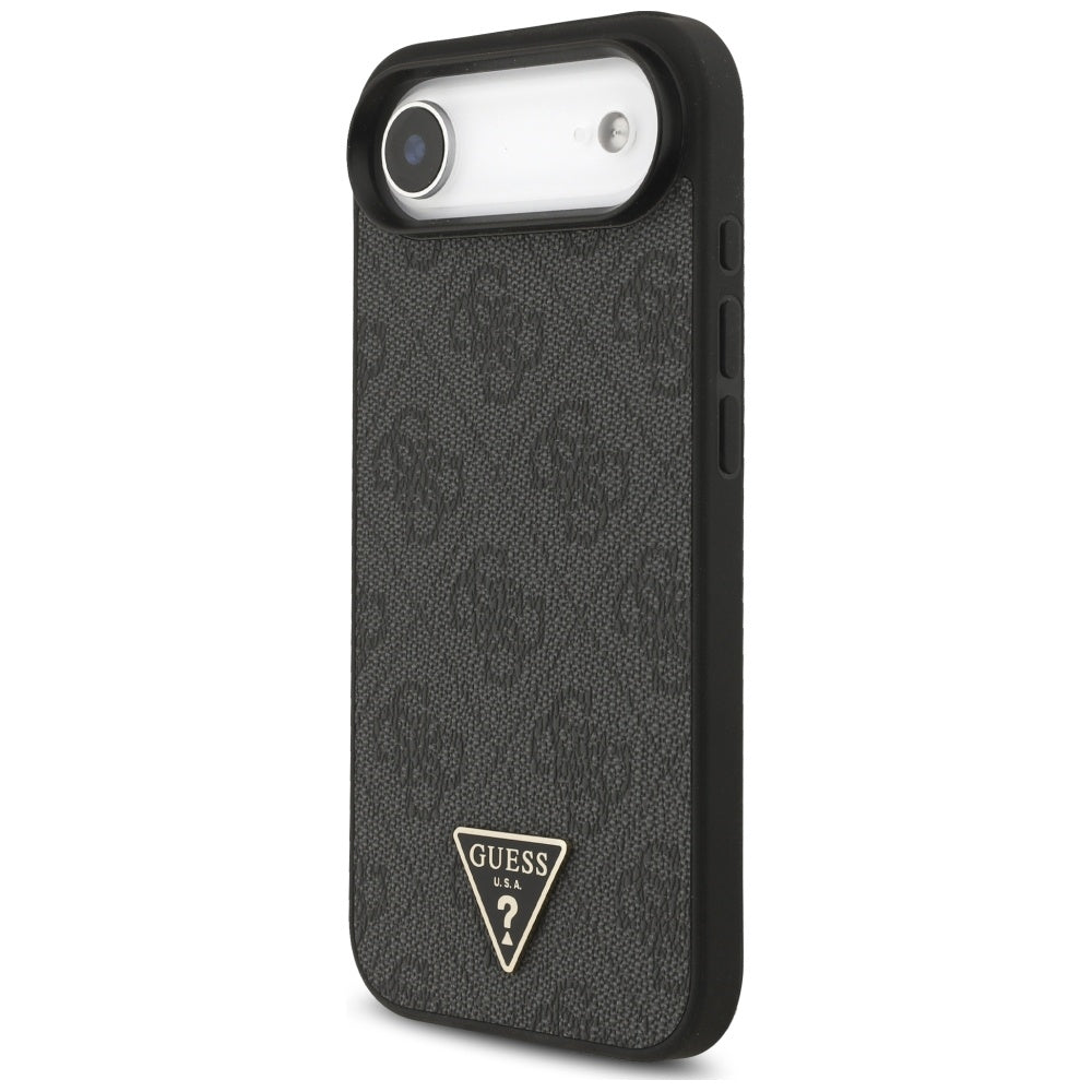 MagSafe hoesje voor Apple iPhone 17 Air, Guess, 4G Triangle Logo met koordriem, Zwart