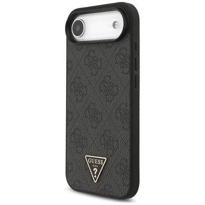 MagSafe hoesje voor Apple iPhone 17 Air, Guess, 4G Triangle Logo met koordriem, Zwart