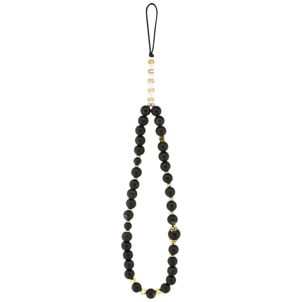 MagSafe hoesje voor Apple iPhone 17 Air, Guess, 4G Triangle Logo met koordriem, Zwart