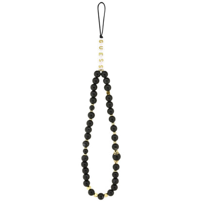 MagSafe hoesje voor Apple iPhone 17 Air, Guess, 4G Triangle Logo met koordriem, Zwart