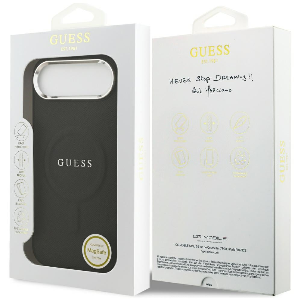 MagSafe hoes voor Apple iPhone 17 Air, Guess, Classic Logo, Zwart
