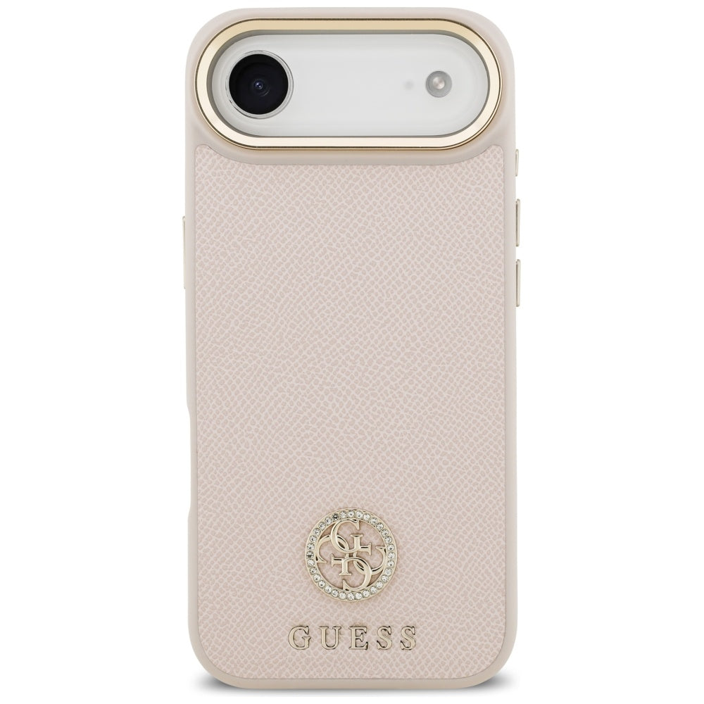 MagSafe hoesje voor Apple iPhone 17 Air, Guess, Grained Strass Logo, Roze