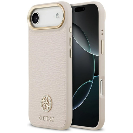 MagSafe hoesje voor Apple iPhone 17 Air, Guess, Grained Strass Logo, Roze