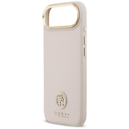 MagSafe hoesje voor Apple iPhone 17 Air, Guess, Grained Strass Logo, Roze