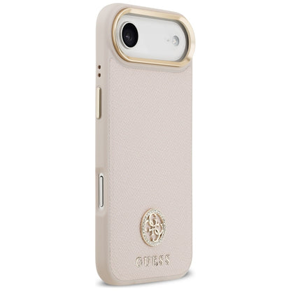 MagSafe hoesje voor Apple iPhone 17 Air, Guess, Grained Strass Logo, Roze