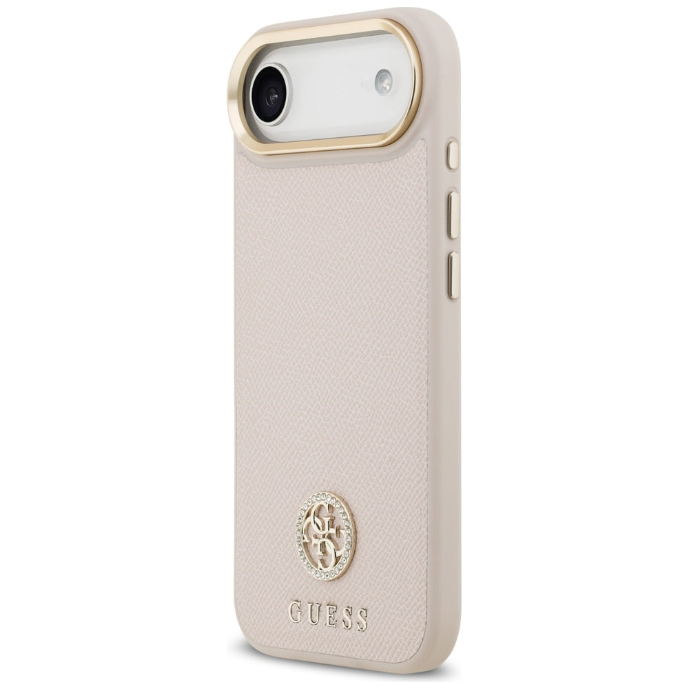 MagSafe hoesje voor Apple iPhone 17 Air, Guess, Grained Strass Logo, Roze