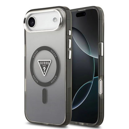 MagSafe hoesje voor Apple iPhone 17 Air, Guess, IML Gradient Triangle Logo, Zwart