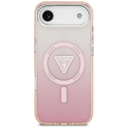 MagSafe hoesje voor Apple iPhone 17 Air, Guess, IML Gradient Triangle Logo, Roze