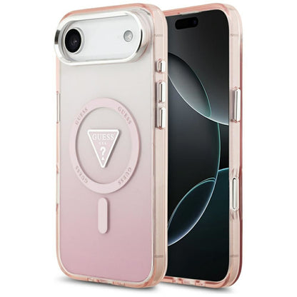 MagSafe hoesje voor Apple iPhone 17 Air, Guess, IML Gradient Triangle Logo, Roze