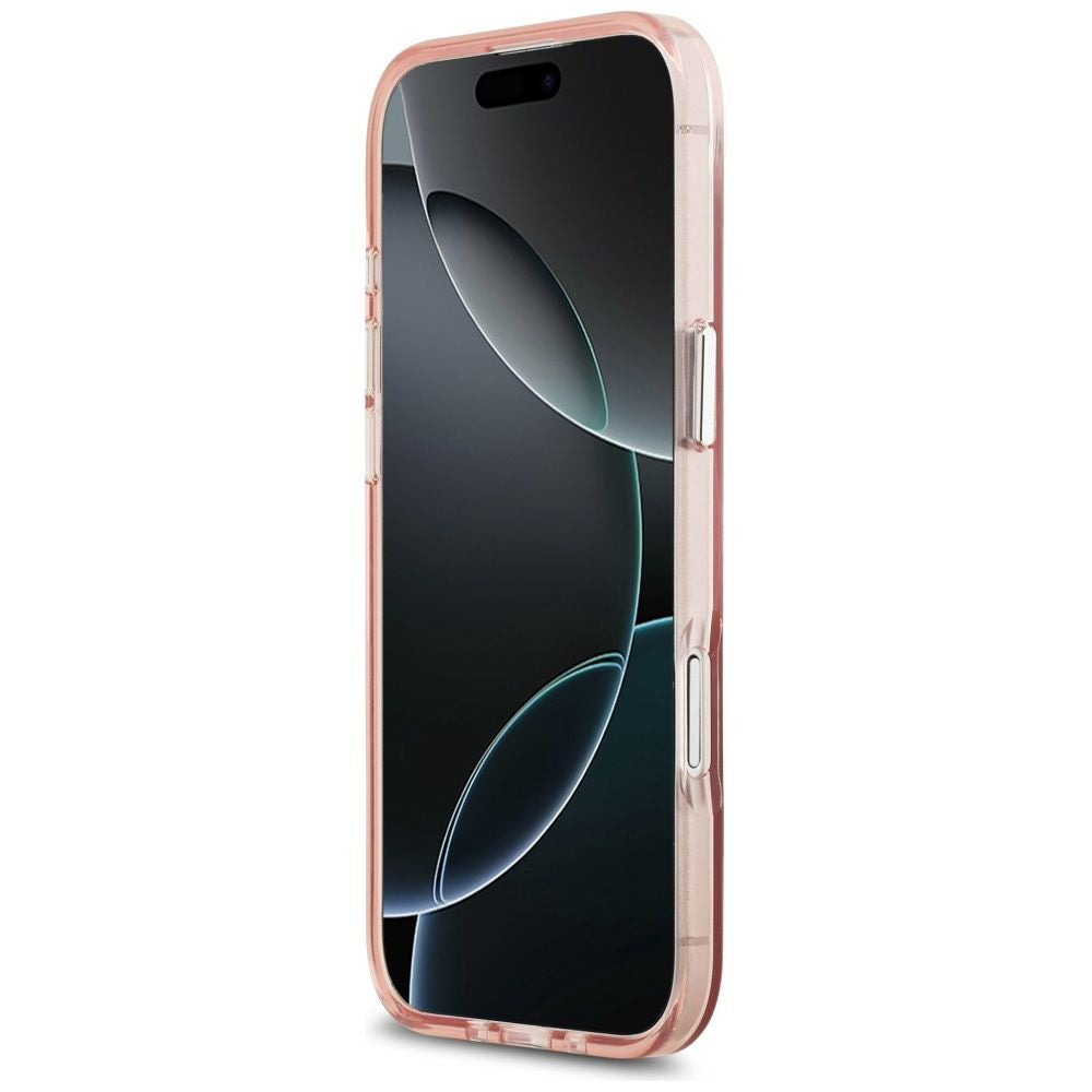MagSafe hoesje voor Apple iPhone 17 Air, Guess, IML Gradient Triangle Logo, Roze