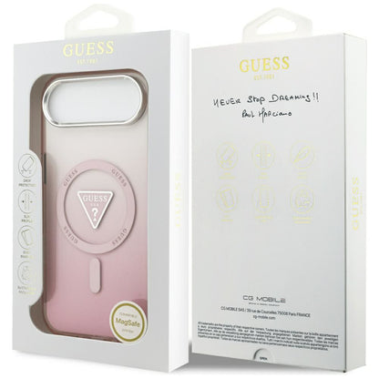 MagSafe hoesje voor Apple iPhone 17 Air, Guess, IML Gradient Triangle Logo, Roze
