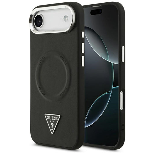 MagSafe hoesje voor Apple iPhone 17 Air, Guess, Triangle Logo, Zwart Zilver