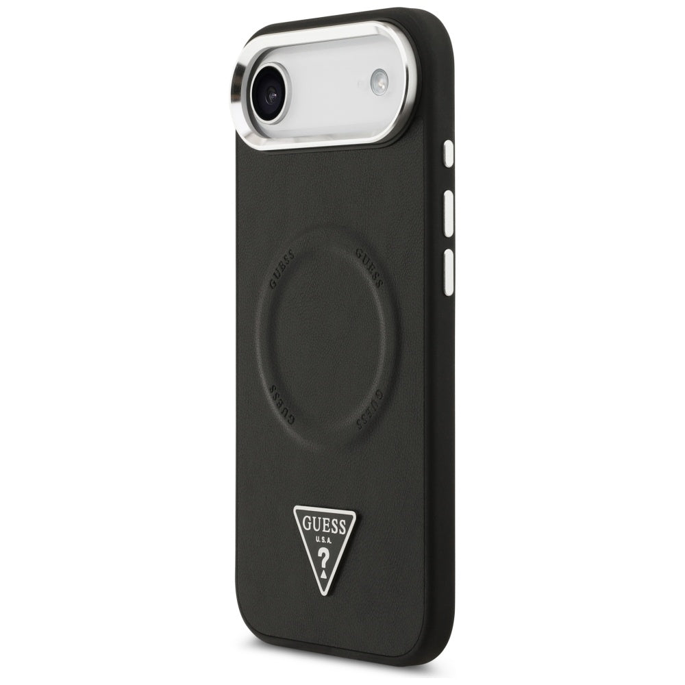 MagSafe hoesje voor Apple iPhone 17 Air, Guess, Triangle Logo, Zwart Zilver