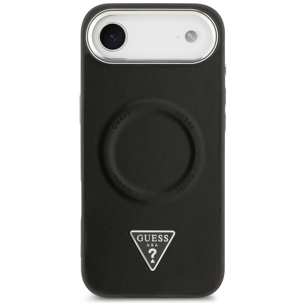 MagSafe hoesje voor Apple iPhone 17 Air, Guess, Triangle Logo, Zwart Zilver