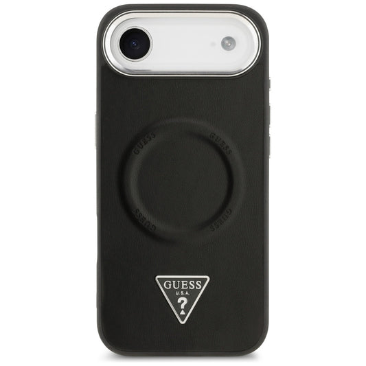 MagSafe hoesje voor Apple iPhone 17 Air, Guess, Triangle Logo, Zwart Zilver