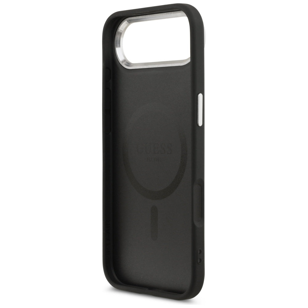 MagSafe hoesje voor Apple iPhone 17 Air, Guess, Triangle Logo, Zwart Zilver