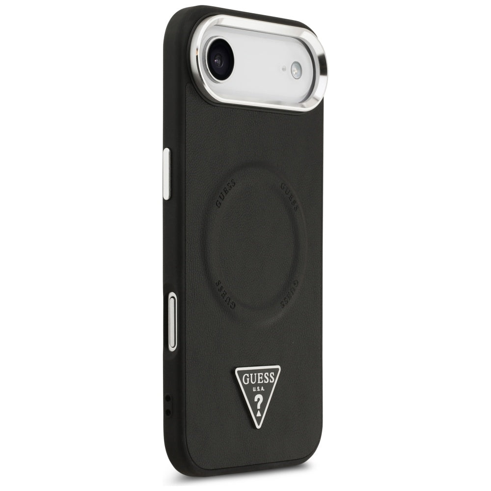 MagSafe hoesje voor Apple iPhone 17 Air, Guess, Triangle Logo, Zwart Zilver