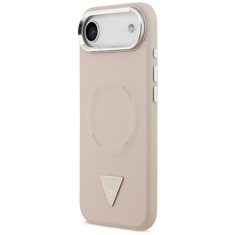 MagSafe hoesje voor Apple iPhone 17 Air, Guess, Triangle Logo, Roze Zilver