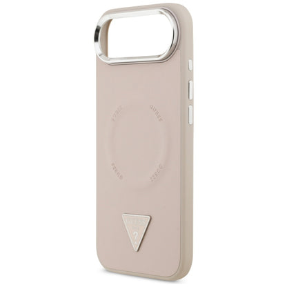 MagSafe hoesje voor Apple iPhone 17 Air, Guess, Triangle Logo, Roze Zilver