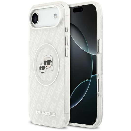MagSafe hoesje voor Apple iPhone 17 Air, Karl Lagerfeld, IML Glitter Karl & Choupette's Heads, Gri