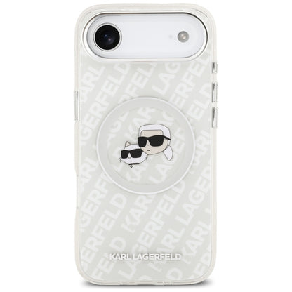MagSafe hoesje voor Apple iPhone 17 Air, Karl Lagerfeld, IML Glitter Karl & Choupette's Heads, Gri