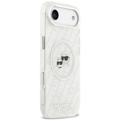 MagSafe hoesje voor Apple iPhone 17 Air, Karl Lagerfeld, IML Glitter Karl & Choupette's Heads, Gri
