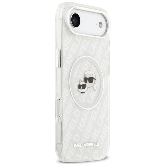 MagSafe hoesje voor Apple iPhone 17 Air, Karl Lagerfeld, IML Glitter Karl & Choupette's Heads, Gri