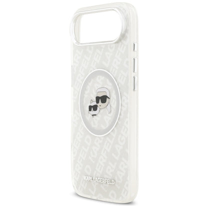 MagSafe hoesje voor Apple iPhone 17 Air, Karl Lagerfeld, IML Glitter Karl & Choupette's Heads, Gri