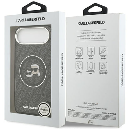 MagSafe hoesje voor Apple iPhone 17 Air, Karl Lagerfeld, IML Glitter Karl & Choupette's Heads, Zwart