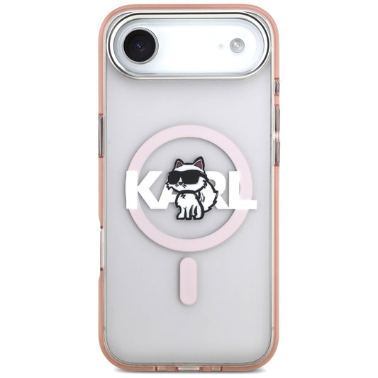 MagSafe hoesje voor Apple iPhone 17 Air, Karl Lagerfeld, IML Sketch Logo Choupette, Roze