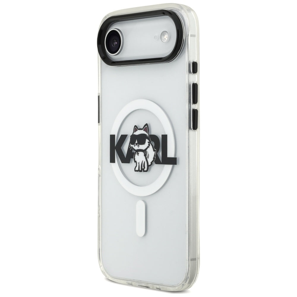 MagSafe hoesje voor Apple iPhone 17 Air, Karl Lagerfeld, IML Sketch Logo Choupette, Transparant