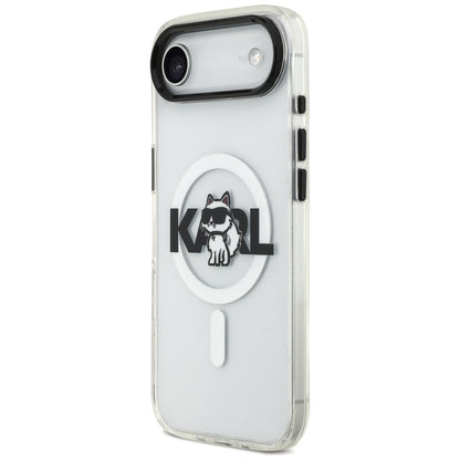 MagSafe hoesje voor Apple iPhone 17 Air, Karl Lagerfeld, IML Sketch Logo Choupette, Transparant