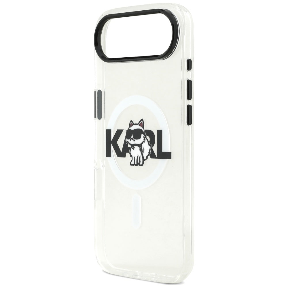 MagSafe hoesje voor Apple iPhone 17 Air, Karl Lagerfeld, IML Sketch Logo Choupette, Transparant