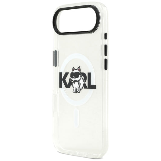 MagSafe hoesje voor Apple iPhone 17 Air, Karl Lagerfeld, IML Sketch Logo Choupette, Transparant