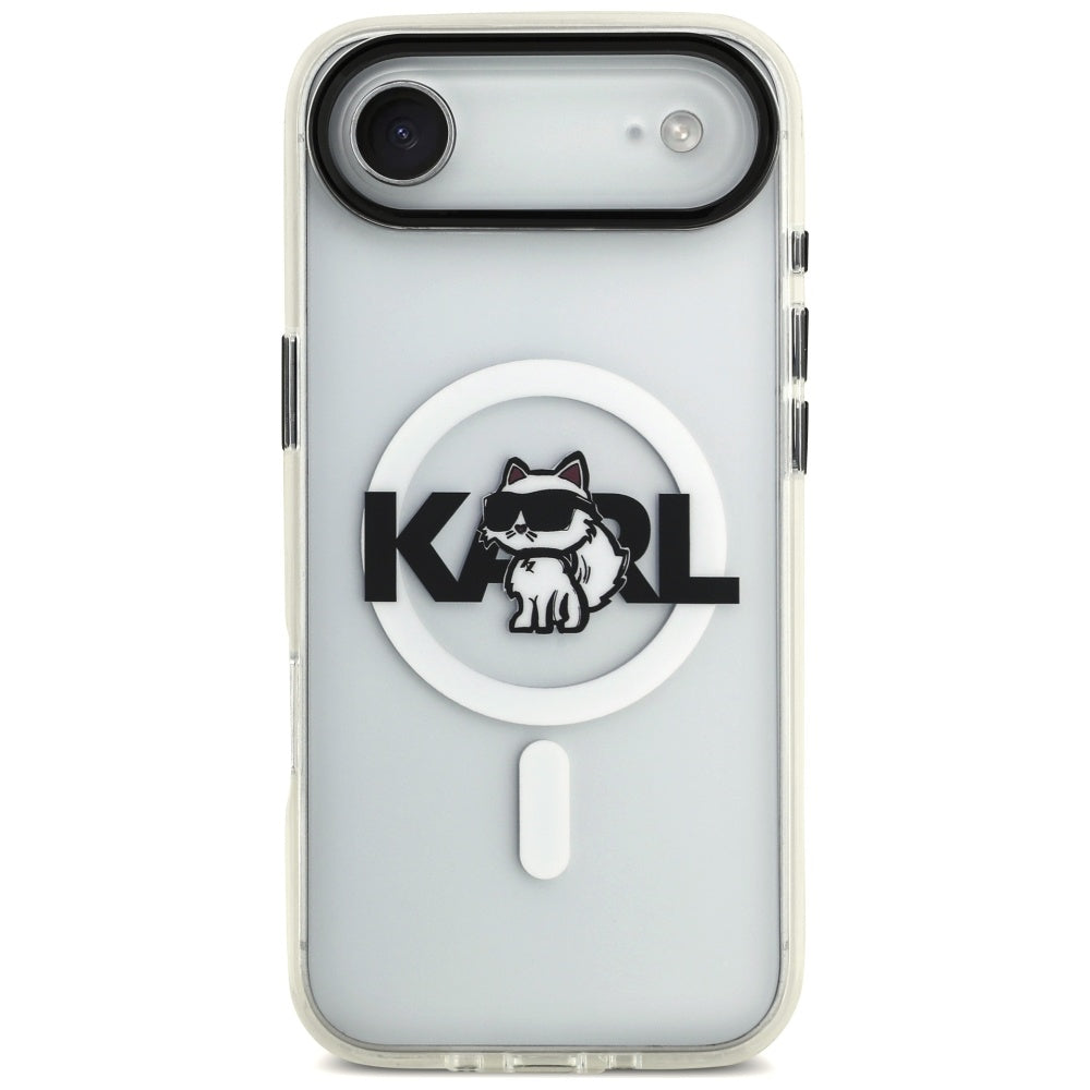 MagSafe hoesje voor Apple iPhone 17 Air, Karl Lagerfeld, IML Sketch Logo Choupette, Transparant
