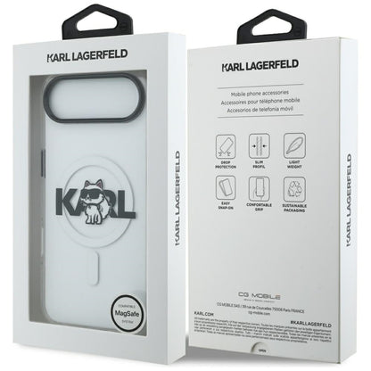 MagSafe hoesje voor Apple iPhone 17 Air, Karl Lagerfeld, IML Sketch Logo Choupette, Transparant