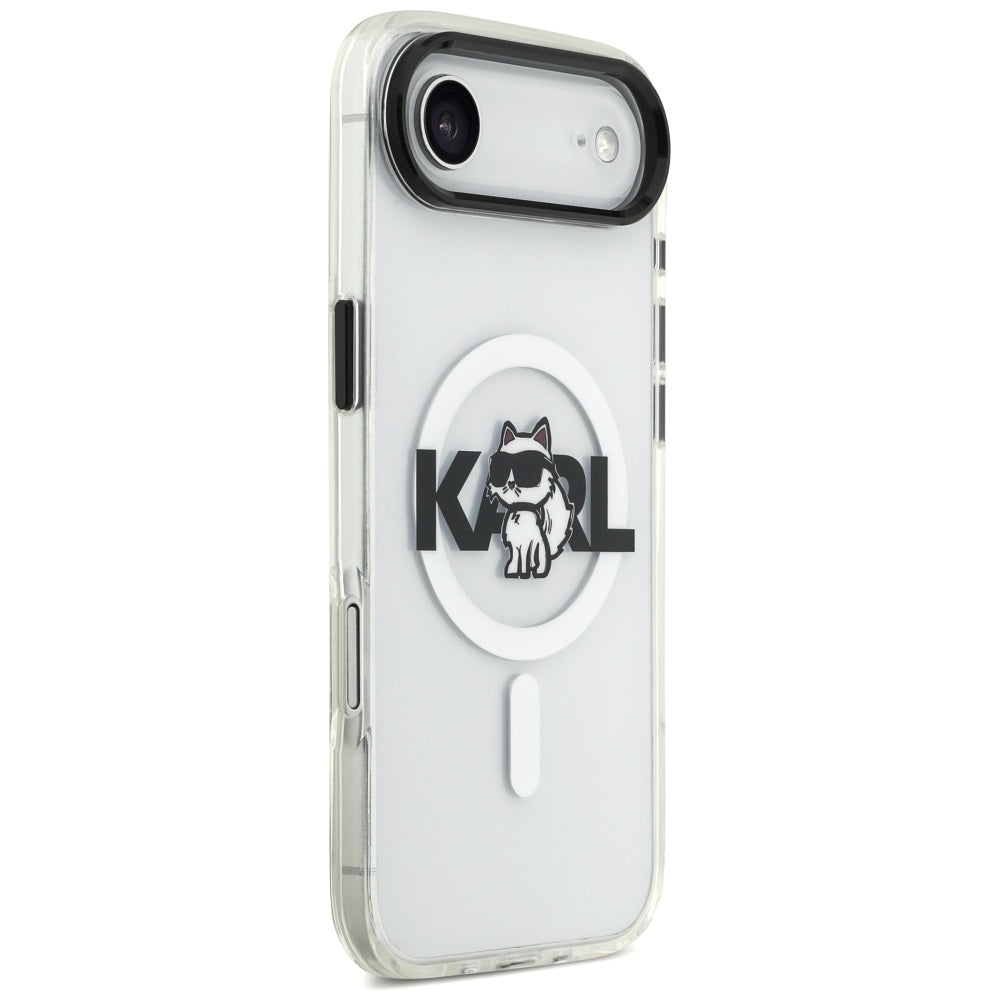 MagSafe hoesje voor Apple iPhone 17 Air, Karl Lagerfeld, IML Sketch Logo Choupette, Transparant